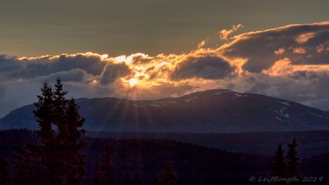Solnedgång bakom Marsfjällen...