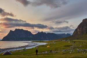 Midnattssol vid Utakleivstranden