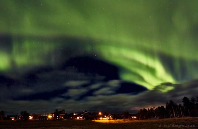 Norrsken över Björkvassla 20 dec 2015