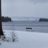 Blå middagsskymning över Orsasjön